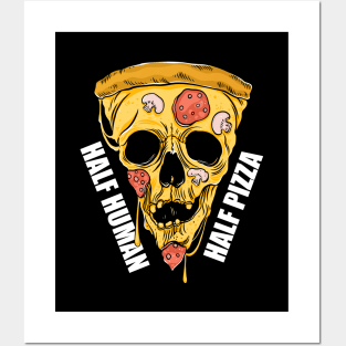 Pizza skull. Half Human Half Pizza Posters and Art